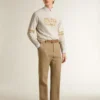 Weißes Herren-Sweatshirt aus Baumwolle mit Aufdruck auf der Vorderseite