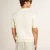Weißes Jacquard-Strick-Hemd für Herren