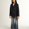 Weit geschnittene Jeans aus mittelblauem Bull-Denim