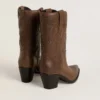 „Wish Star“-Stiefel aus taubengrauem Leder mit Ton-in-Ton-Einlagen
