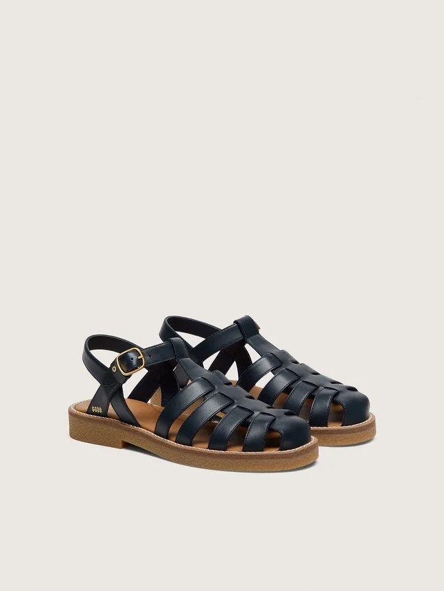 „Young Maxime“-Sandalen aus marineblauem Leder