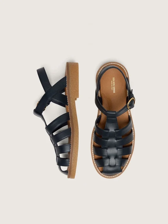 „Young Maxime“-Sandalen aus marineblauem Leder